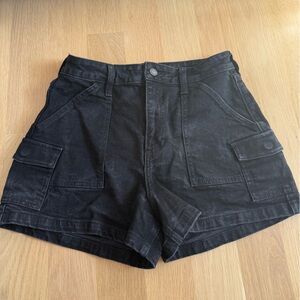 Hollister Black Cargo High-Rise Shorts
